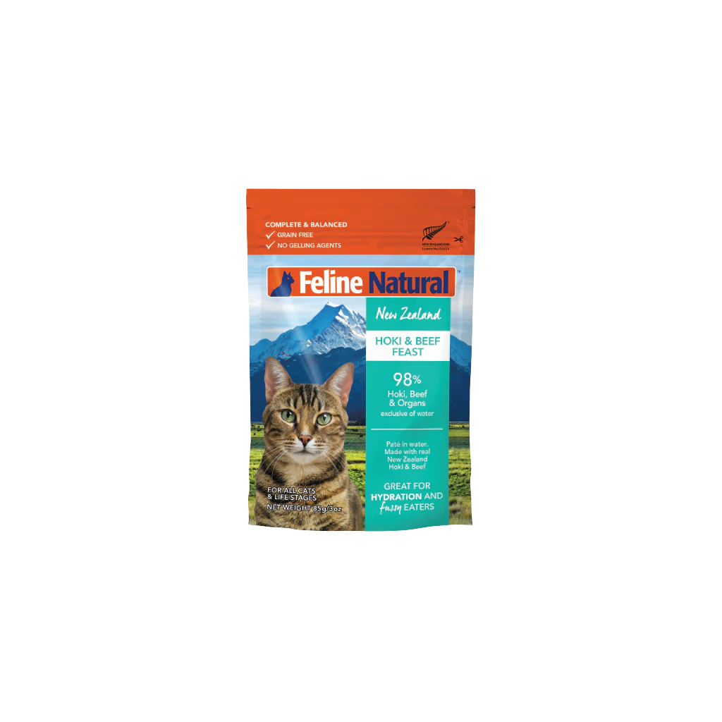 k9 felineNat 6 oz beef&hoki p pouch