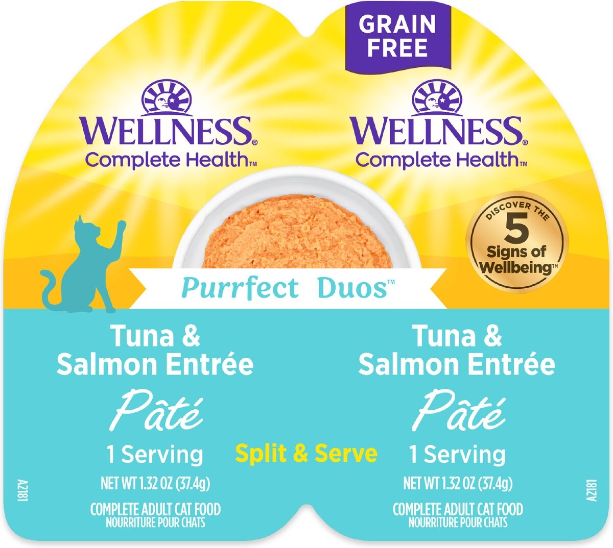 Wellness® Purrfect Duos Adult Cat Wet Food
Tuna & Salmon Pâté