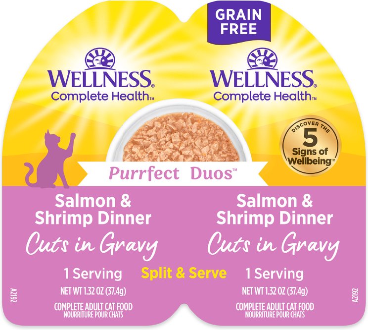 Wellness Cat Duo Salm & Shrimp Cuts In Gravy