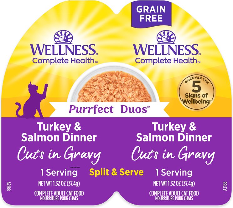 Wellness Cat Duo Turk & Salmon Cuts In Gravy