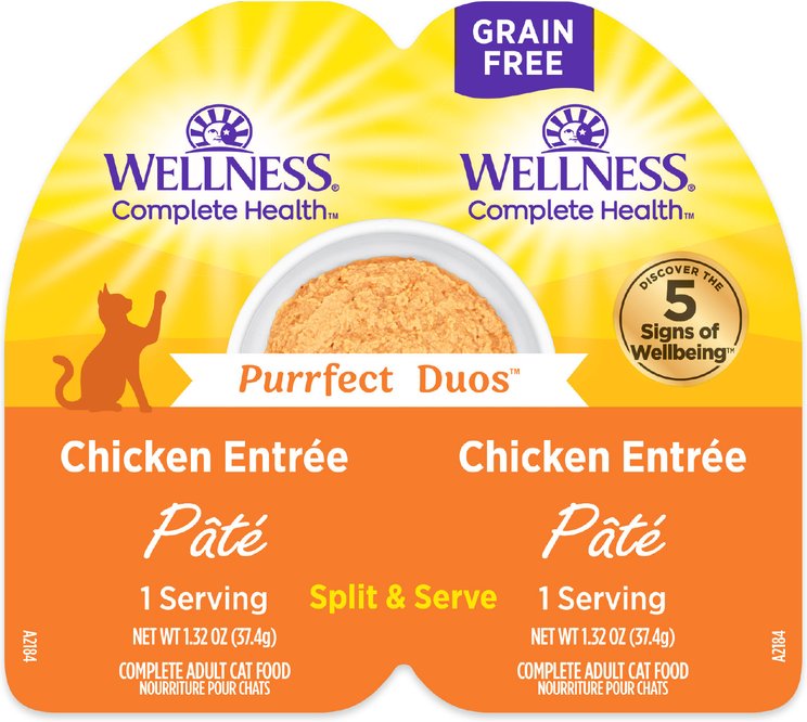 Wellness® Purrfect Duos Adult Cat Wet Food
Chicken Pâté