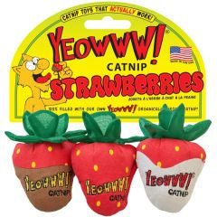 yeoww catnip 3pk strawberries