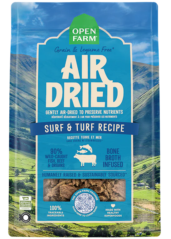 openfarm air dried 32oz surf surf & turf dog