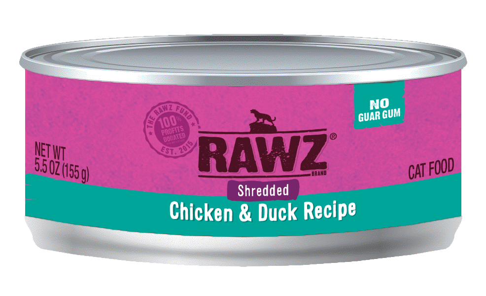 Rawz 5.5oz chicken & duck shredded cat