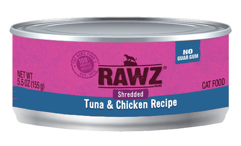 Rawz 5.5 oz tuna & chicken shredded cat
