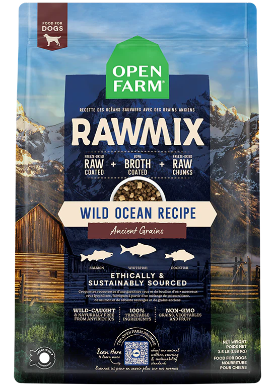 open farm 20lbs RawMix An Oce Wild Ocean Ancient Grains Dog