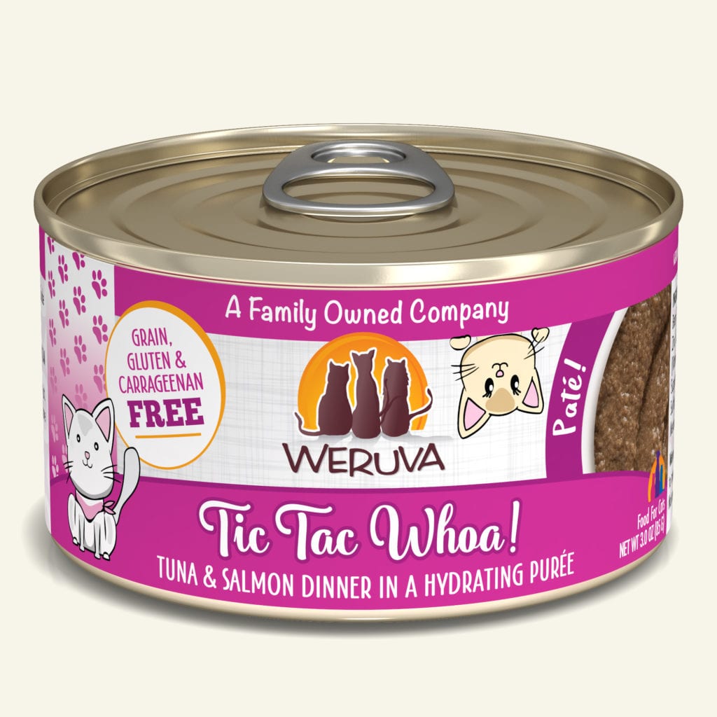 weruva cat 5oz tic tac whao! tuna & salmon dinner pate