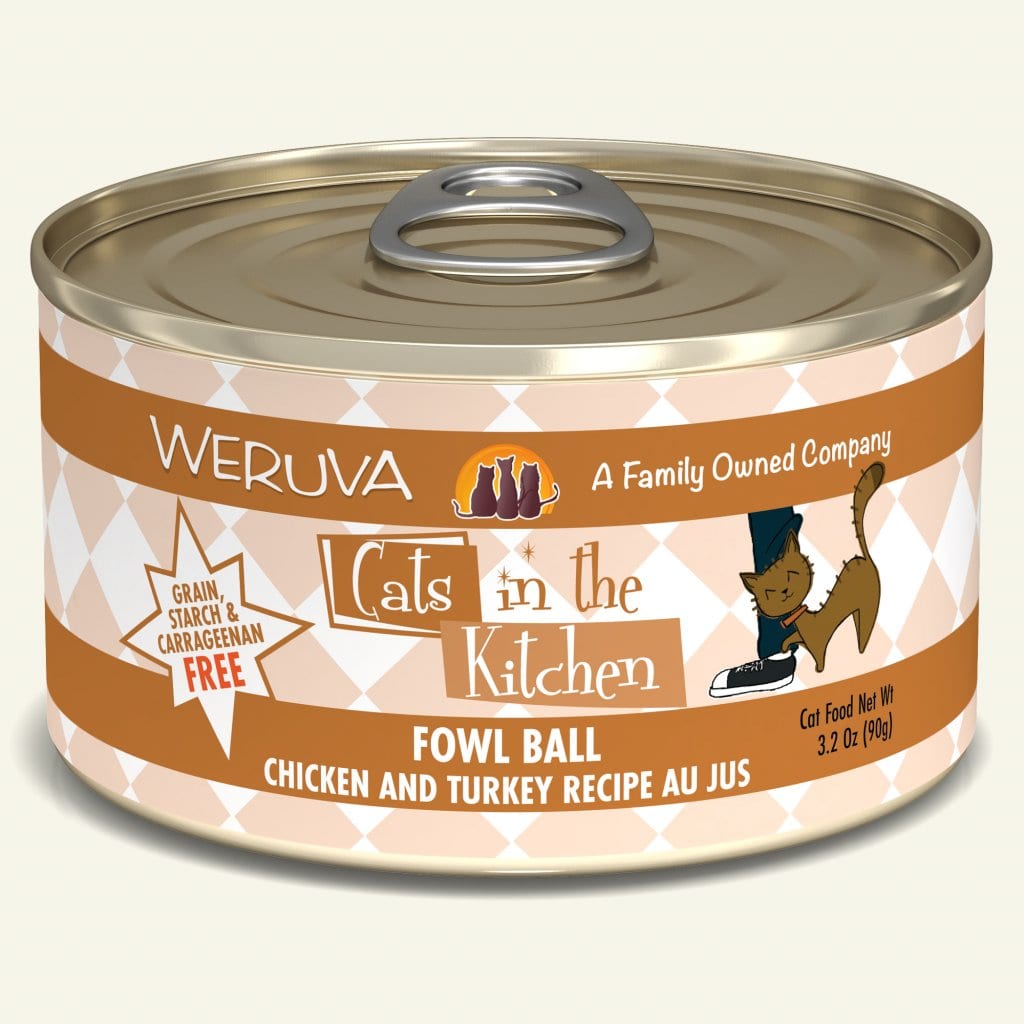 weruva CITK 6oz fowl ball chicken & turkey