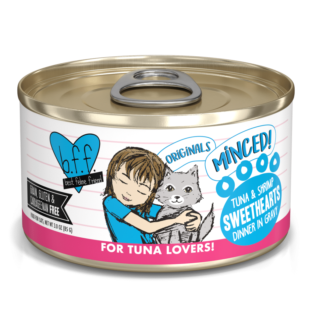bff cat 5.5oz sweethearts tuna & shrimp minced gravy