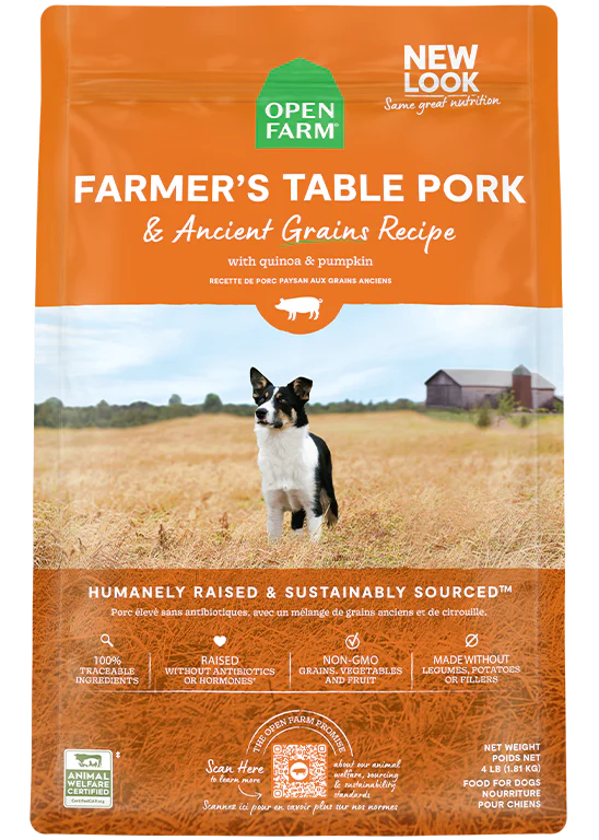 open farm 11lb grains pork