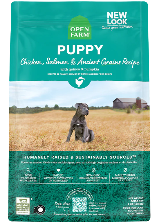 open farm 22lbs grains puppy