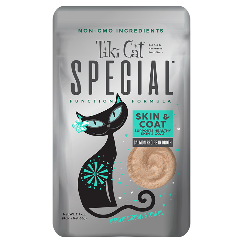 tiki cat special skin & coat salmon pouch