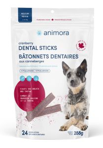animora dental dog 24 sticks m cranberry