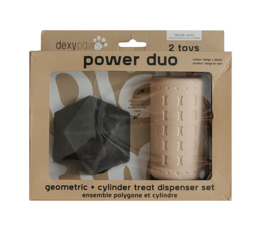 dexypaws 2pc power duo beige & black.