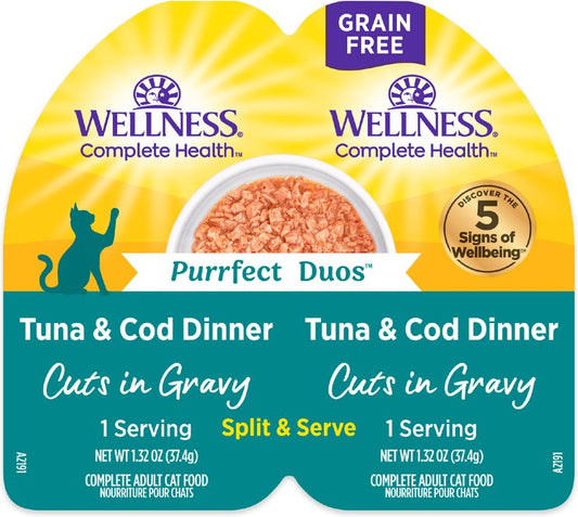 Wellness® Purrfect Duos Adult Cat Wet Food Tuna & Cod Cuts In Gravy