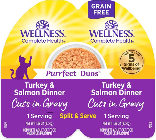 Wellness Cat Duo Turk & Salmon Cuts In Gravy