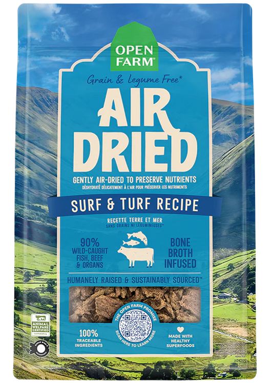 openfarm air dried 16oz surf & turf dog