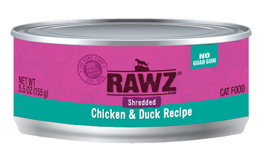 Rawz 5.5oz chicken & duck shredded cat