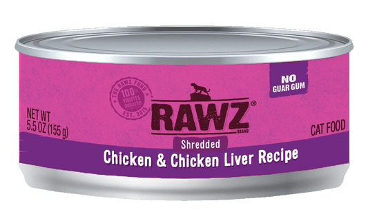 Rawz 5.5 oz chicken & liver  shredded cat