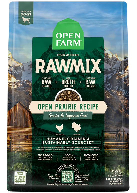 open farm 20lbs RawMix Open Open praire Grain Free dog