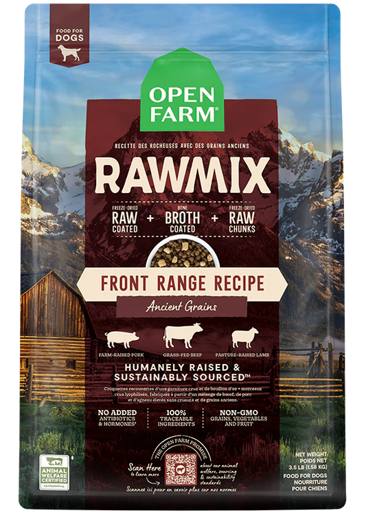 open farm 20lbs RawMix An Fron Front Rang Ancient Grains Dog