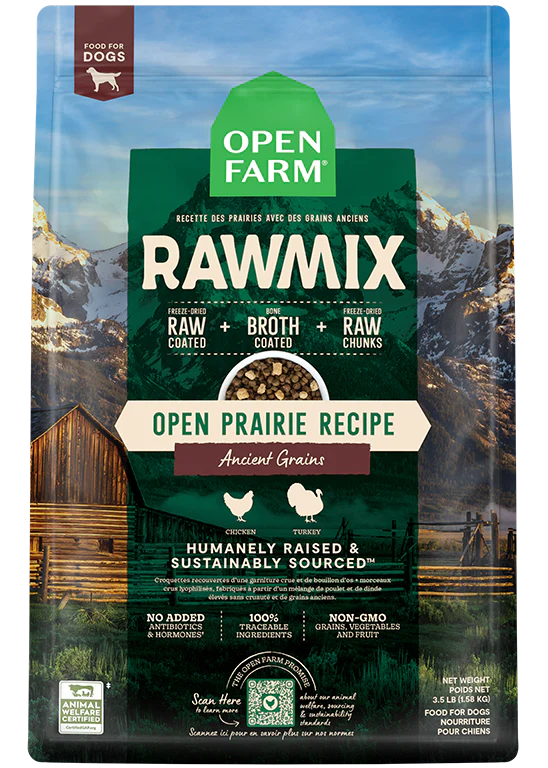 open farm 3.5lb rawmix Anc Ope Open praire Ancient Grain dog