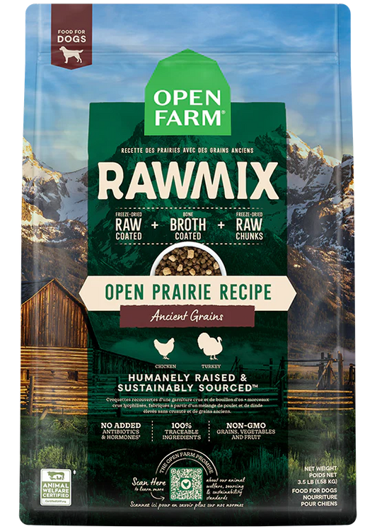 open farm 3.5lb rawmix Anc Ope Open praire Ancient Grain dog