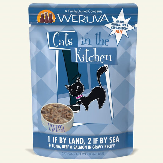 weruva CITK pouch 1 if by land tuna, beef,salmon