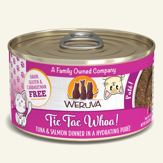weruva cat 5oz tic tac whao! tuna & salmon dinner pate