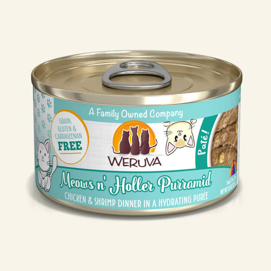weruva cat 5oz meows n' holle chicken & shrimp dinner pate