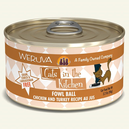 weruva CITK 6oz fowl ball chicken & turkey
