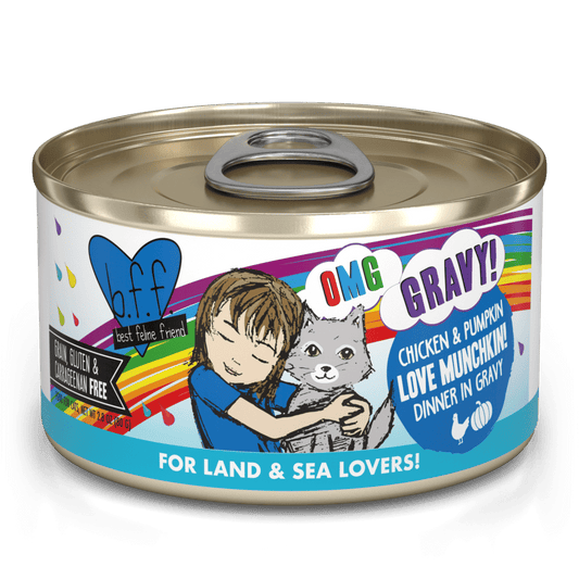 bff cat 5.5oz love munchkin!  chicken & pumpkin  minced grav