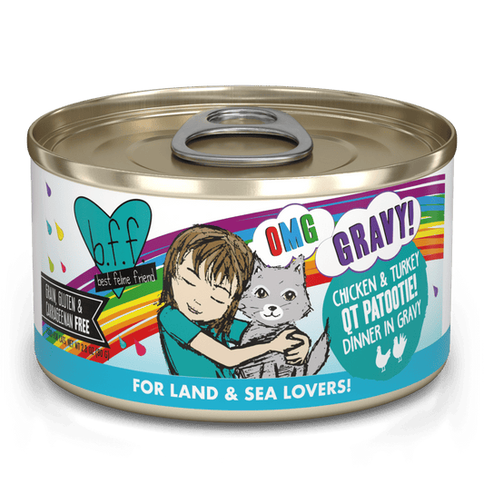 bff cat 5.5oz QT patootie! chicken & turkey  minced gravy