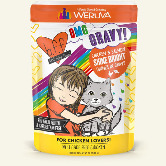 bff cat pouch shine bright chicken & salmon