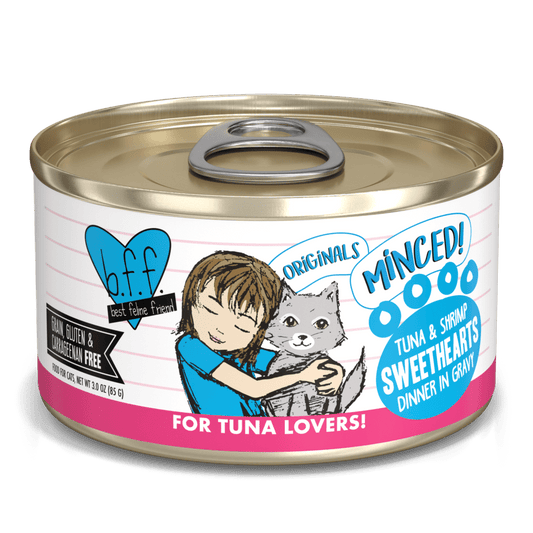 bff cat 5.5oz sweethearts tuna & shrimp minced gravy