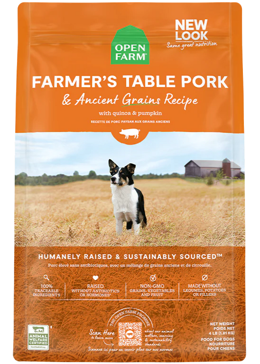 open farm 4lb grains pork