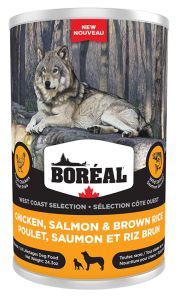 boreal 14oz chicken salmn rice WEST COAST dog ( yellow can )