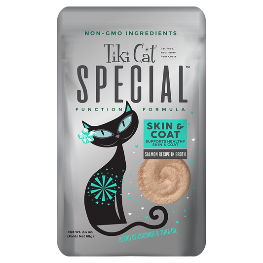 tiki cat special skin & coat salmon pouch